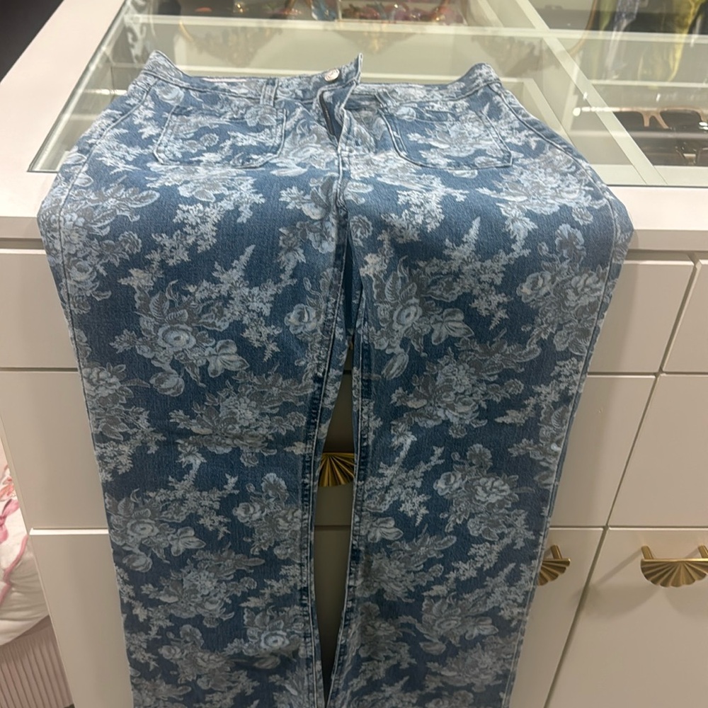 Gap x Loveshackfancy High Rise 70s Flare Feminine Floral Jeans